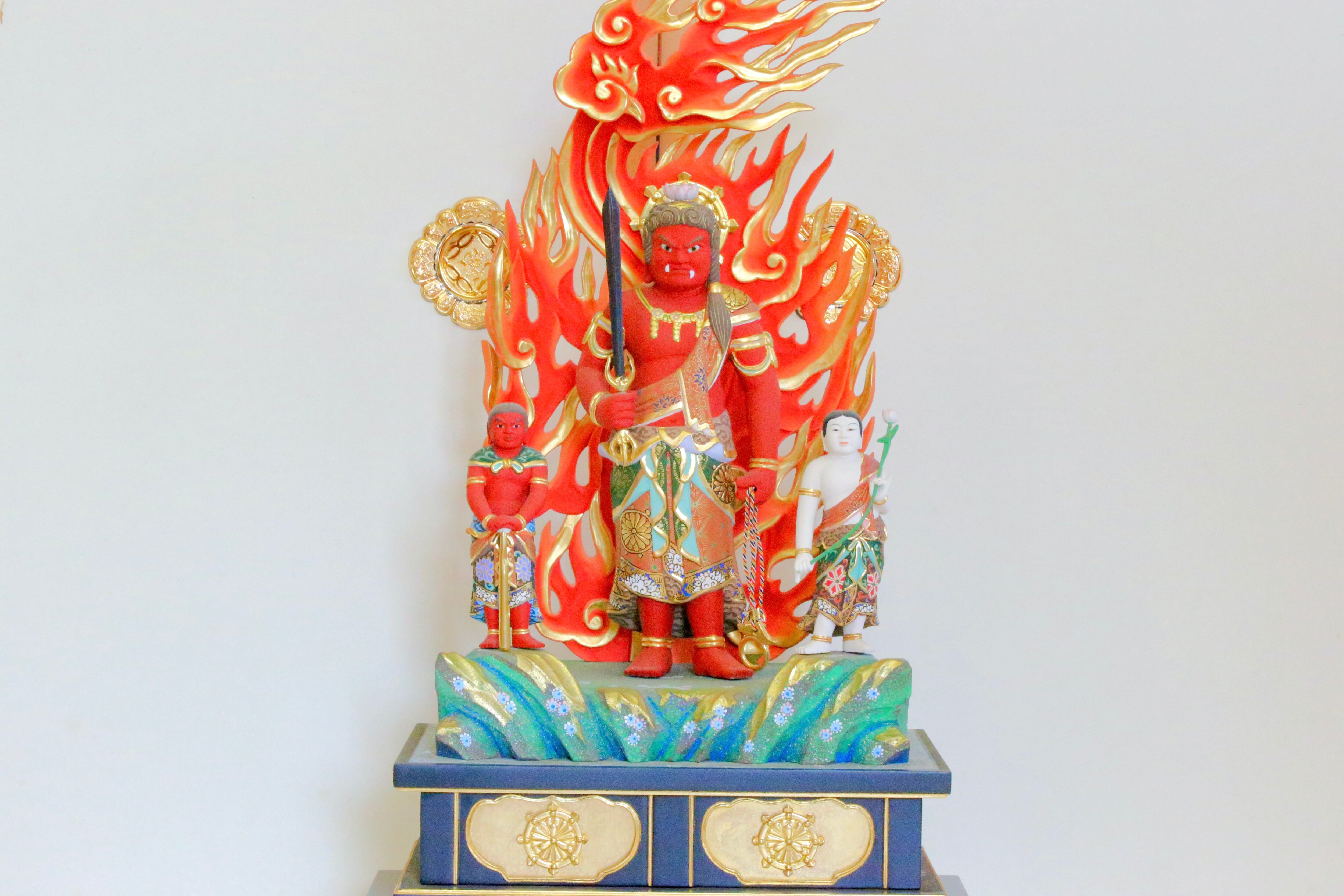 中山一之瀧赤不動尊 矜羯羅童子 制咜迦童子仏像【大型】《1体限定