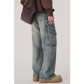カーゴポケット フルレングスデニムパンツ af0457