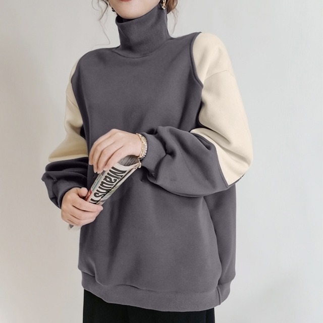 Color Block Oversized Pullover 00971