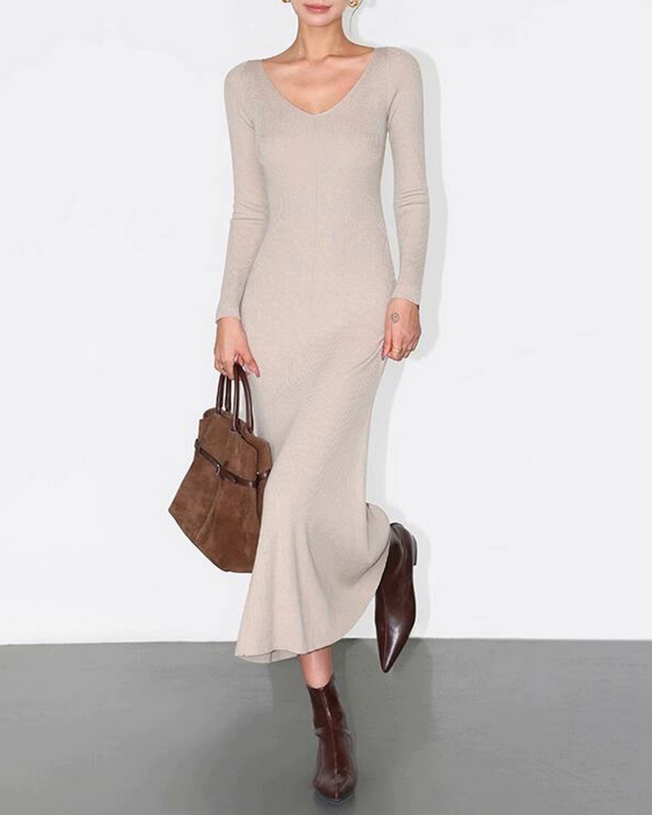 エレガンスVネックニットドレス 2color A0555 - 14