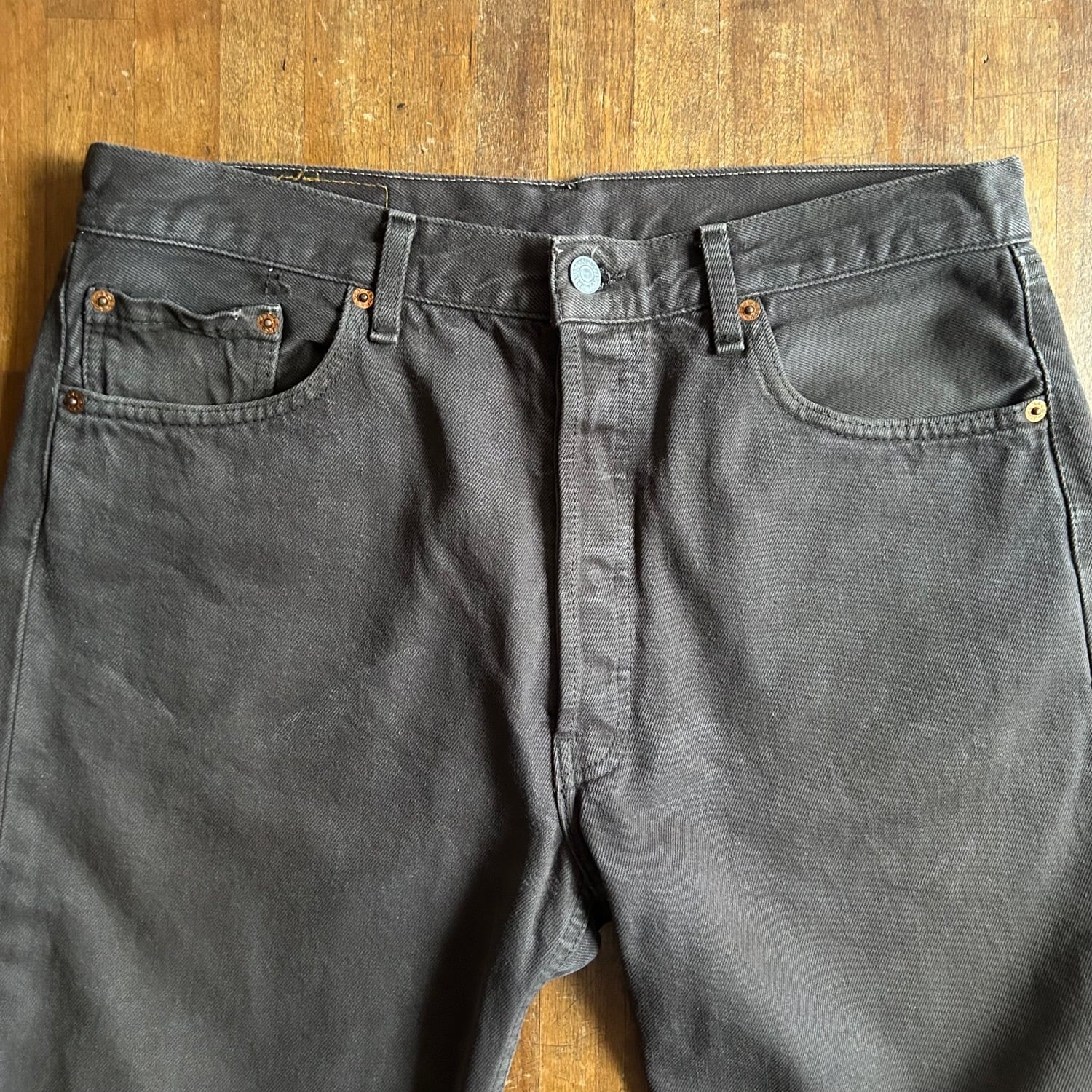 ユーロLevis 501 France製 後染め ブラックデニムパンツ 90's Euro