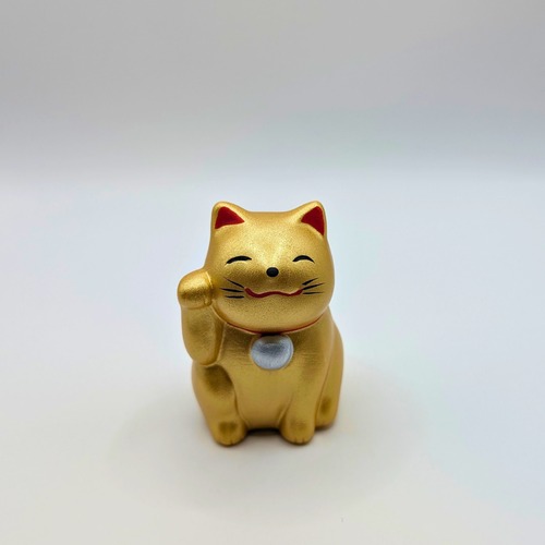 招き猫　(金・右手)　人形おみくじ