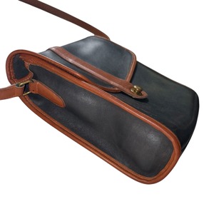 “OLD COACH” bicolor leather shoulder bag