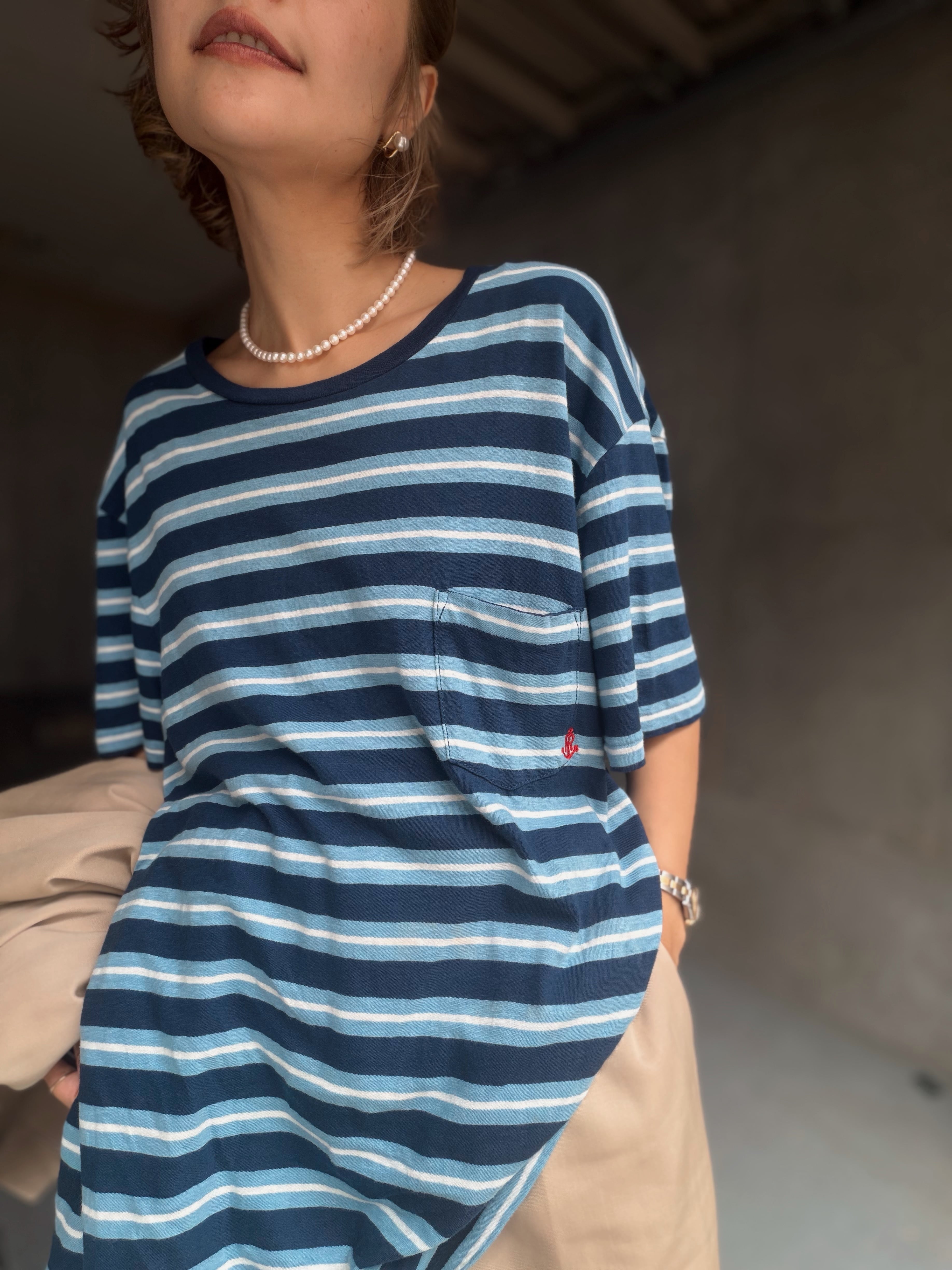 (CS2364)Polo Ralph Lauren border pocket T shirt