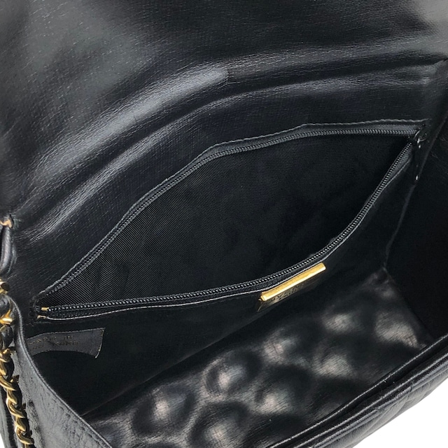 GIVENCHY ジバンシィ ショルダーバッグ ブラック ロゴ レザー キルティング チェーン vintage ヴィンテージ オールド xfg8sw