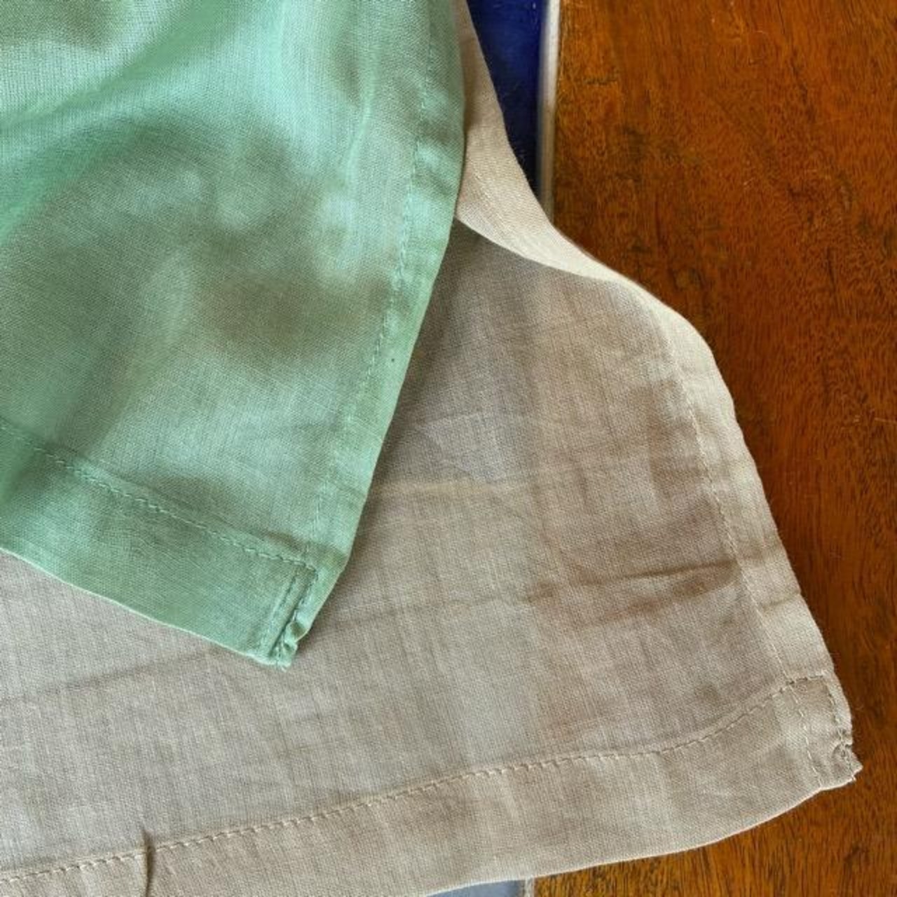 India Cotton voile double curtains Turquoise100×130cm　インド　コットンボイルダブルカーテン　ターコイズ　腰高窓カーテン　レースカーテン　ブルー