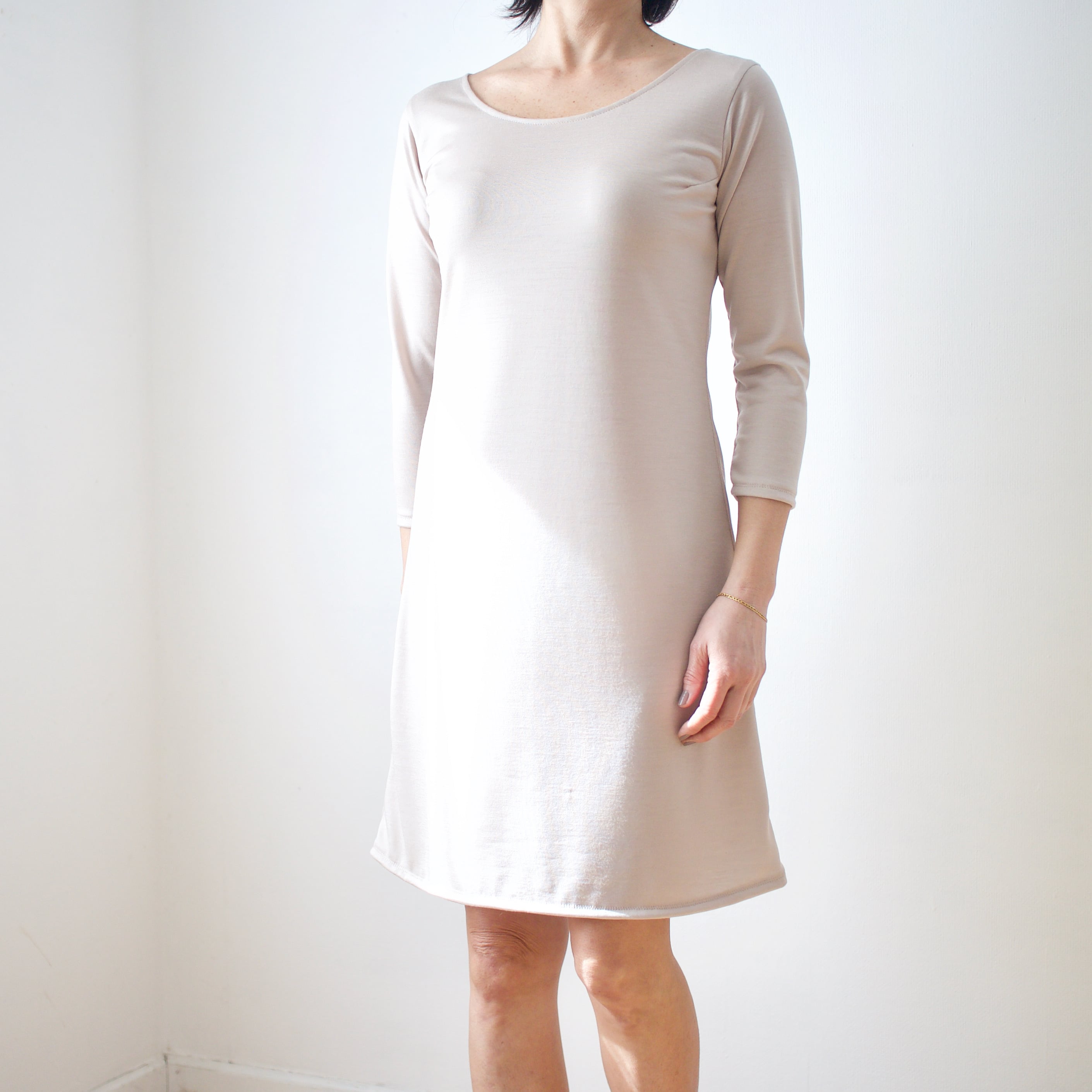 メリノウール <インナーワンピース > ダークネイビー(80cm丈/90cm丈)