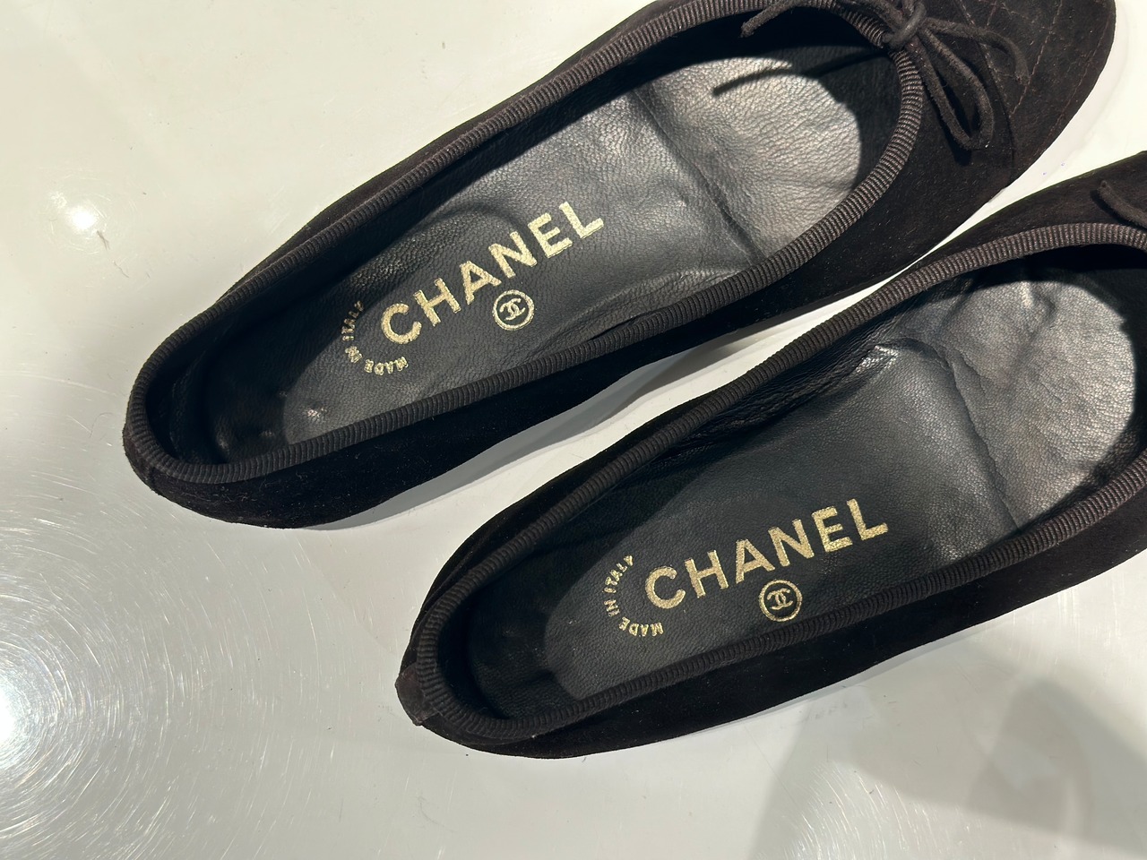 chanel シャネル バレエシューズ フラットシューズ 35ハーフ 22.5cm 