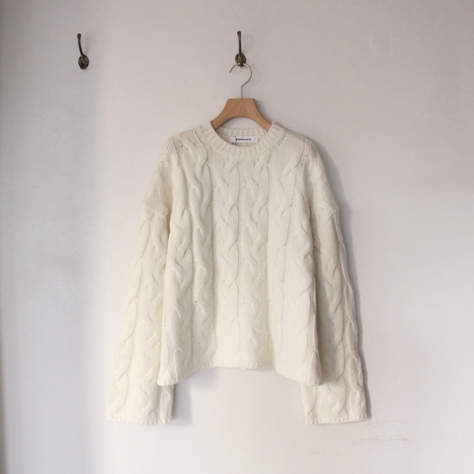 EMMACULATE ケーブル編みクルーネックプルオーバー