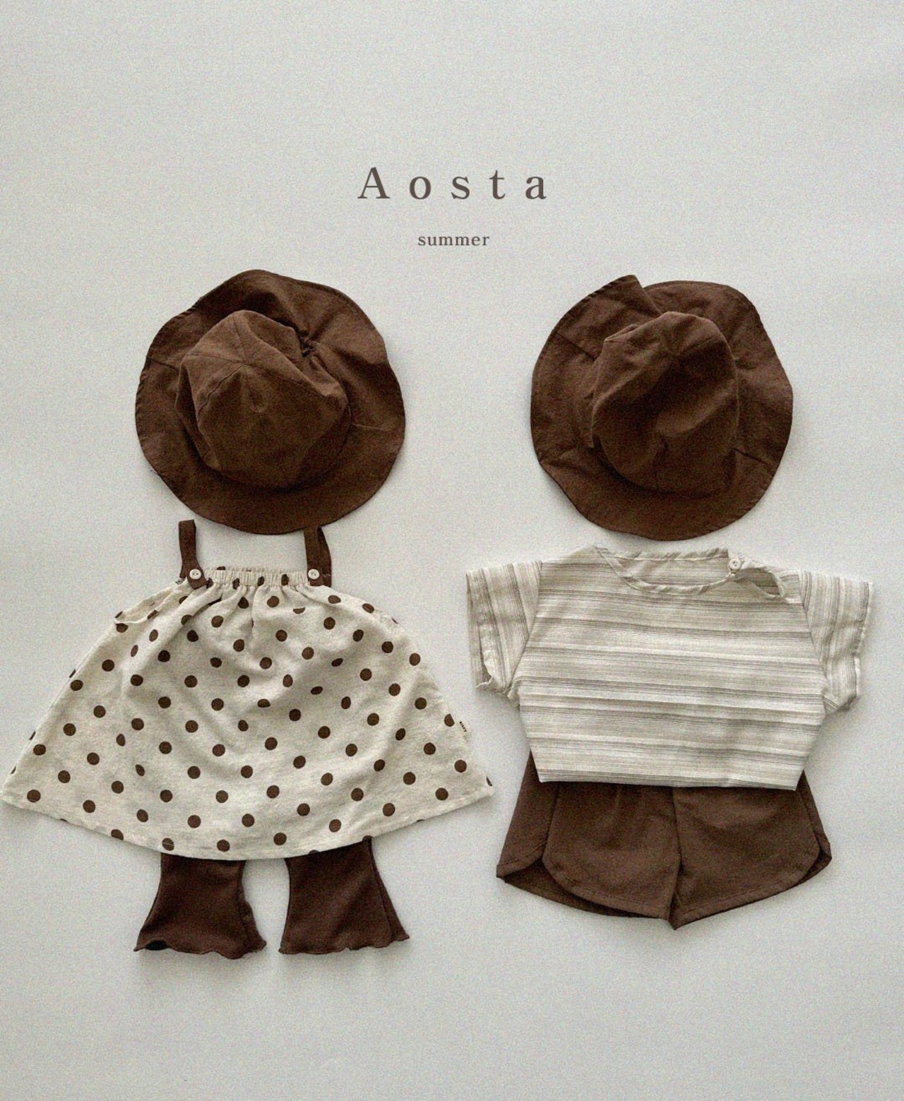 【Aosta】サマーキャミブラウス 70~115cm ブラウン 240510 - 11