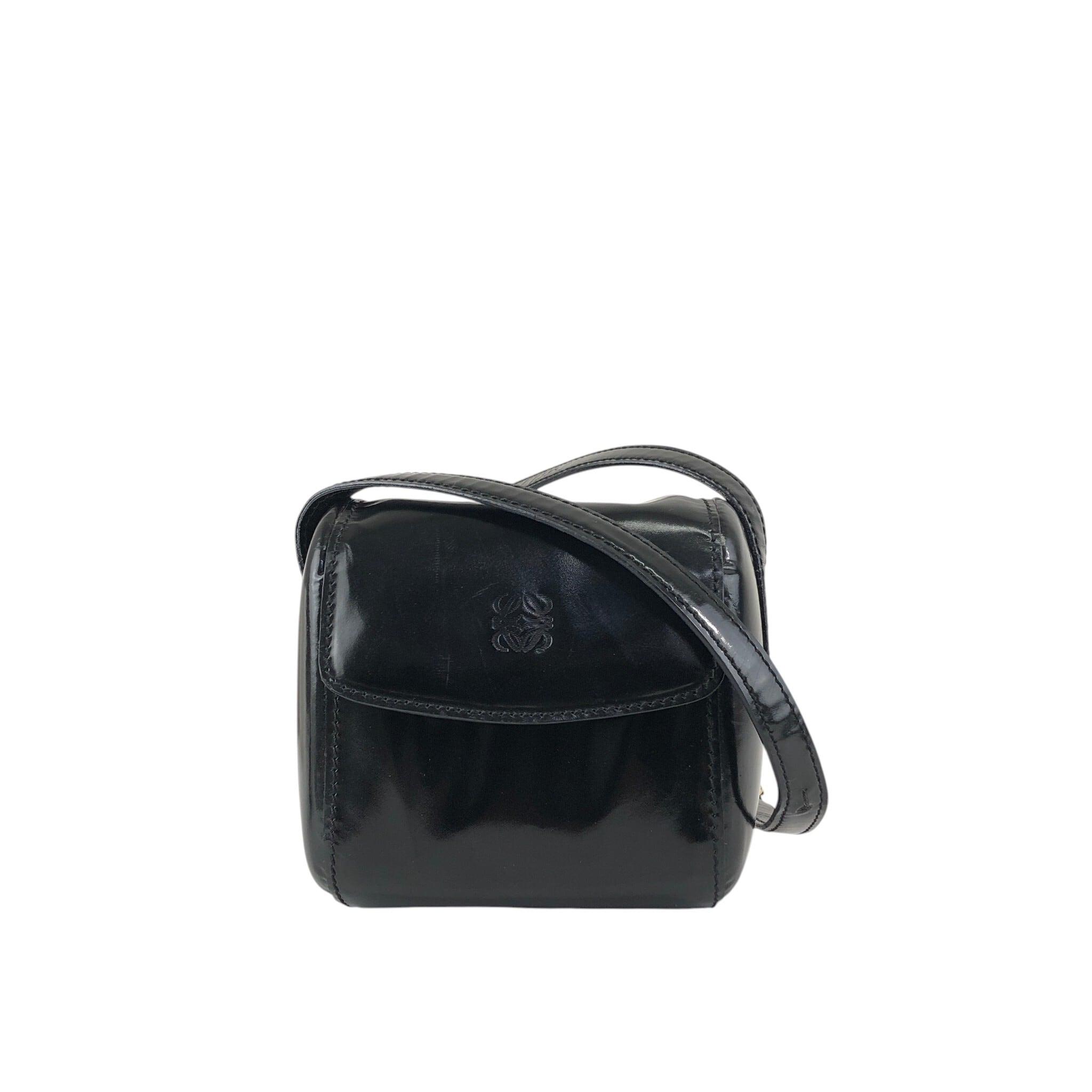 LOEWE ロエベ ショルダーバッグ ブラック アナグラム レザー ミニ