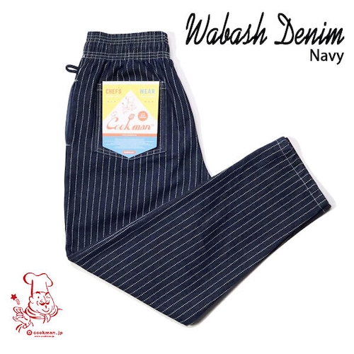 Chef pants Wabash Denim Navy シェフパンツ デニム ネイビー UNISEX 男女兼用 Cookman クックマン イージーパンツ アメリカ