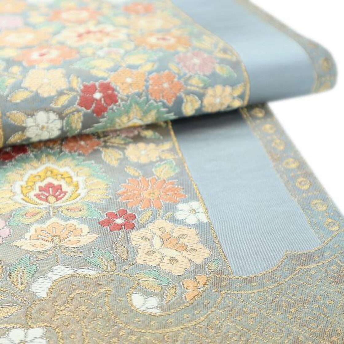 名門【河村織物】 手織りの逸品【金華更紗文】 上品に華やぐ帯姿に 美 