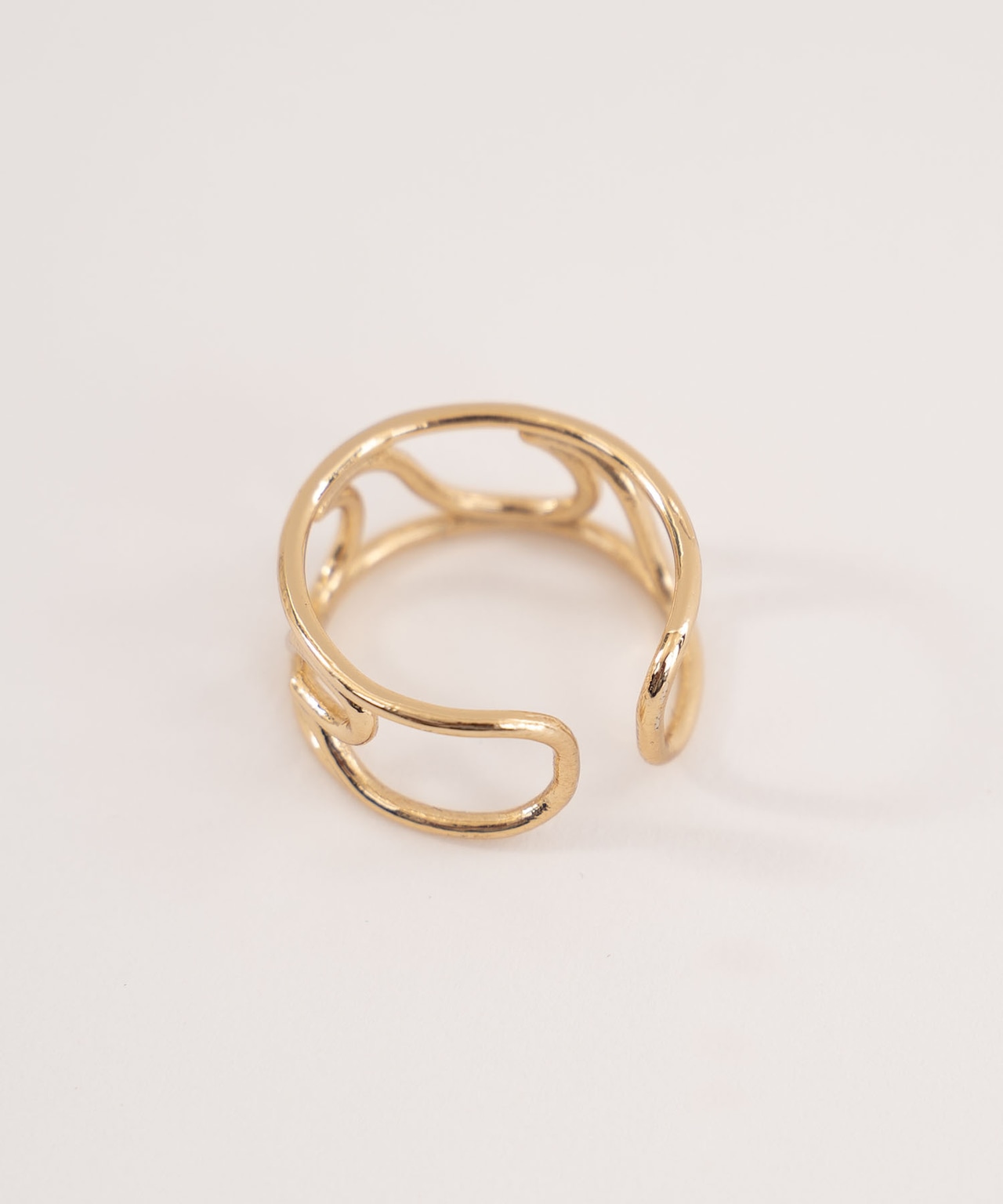 【#Re:room】WAVE ICON PINKY RING-GOLD［REA202］