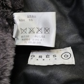 【レディースファッション】グリーン GRES PARIS グレ モッズコート 毛皮コート 羊革 緑 スウェード ファー 冬服 ダッフル