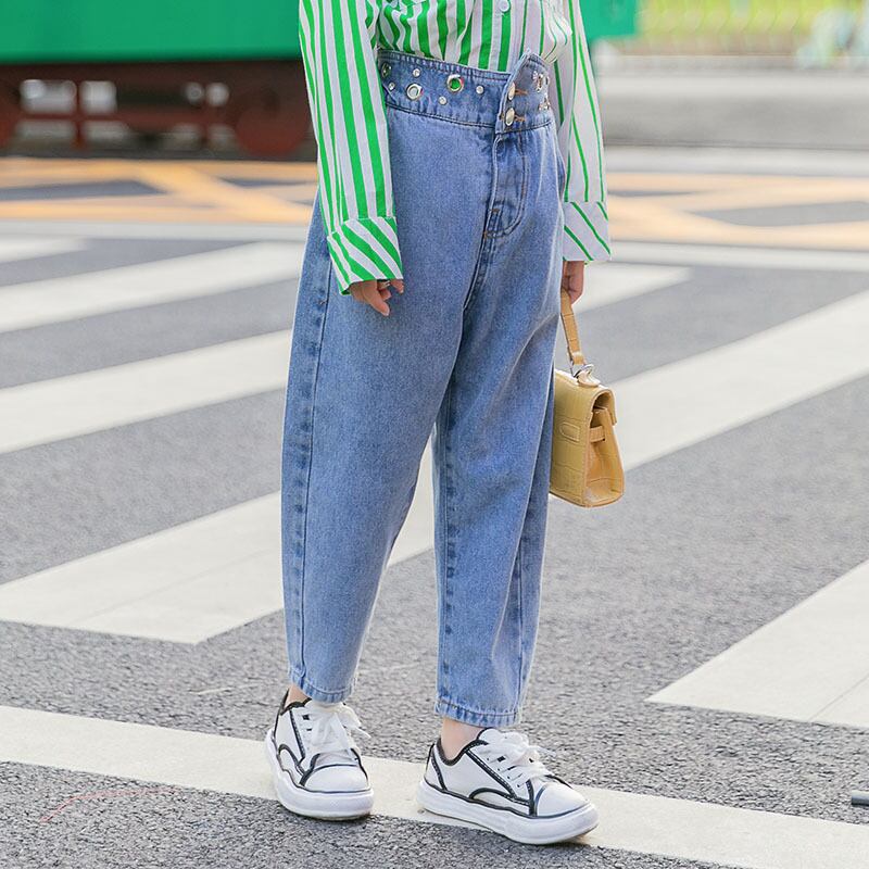 ジーンズ スプリングオータムカジュアルハイウェストスタイルルーズ 春物 秋物 トレンディボーイ71151718579
