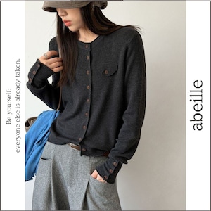 button cuffs knit cardigan 14765