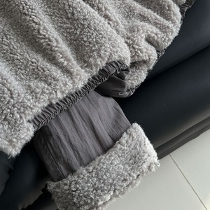 collarless boa coat　J00273