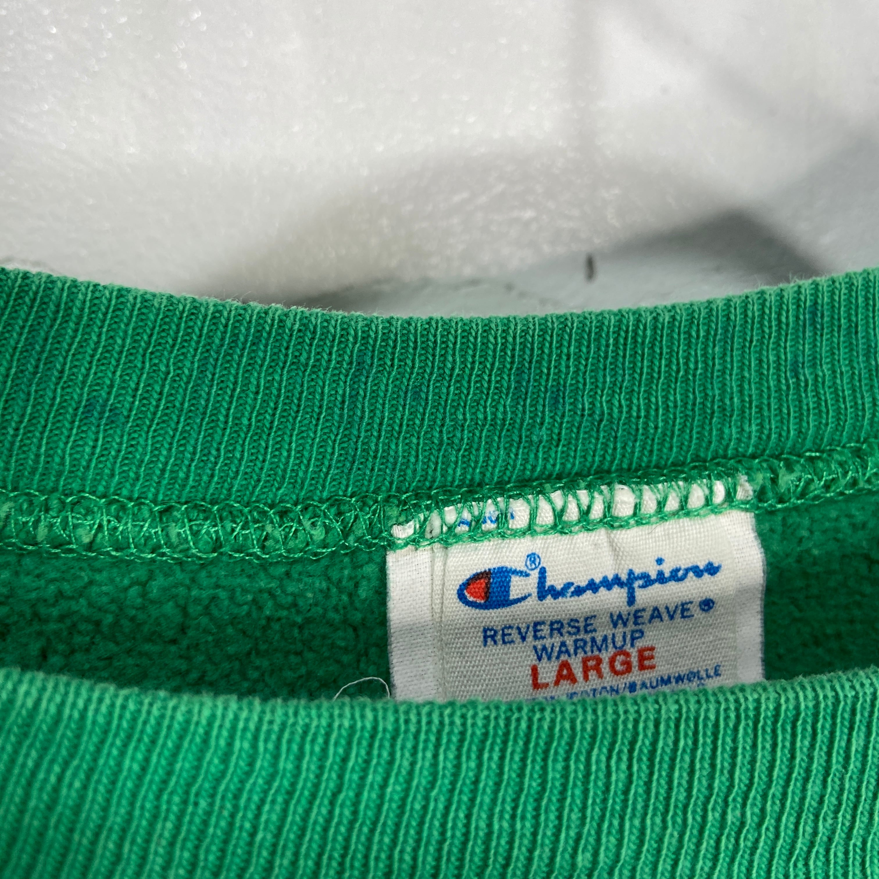 80s Champion リバースウィーブ スウェット プリントタグ 緑 L | 古着 