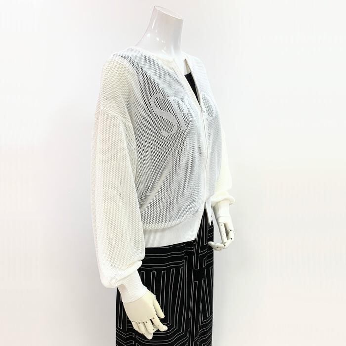 メッシュニット Wジップカーディガン 382-35350 spoom. メッシュシアー