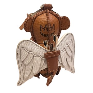 MCM leather angel bear keyholder