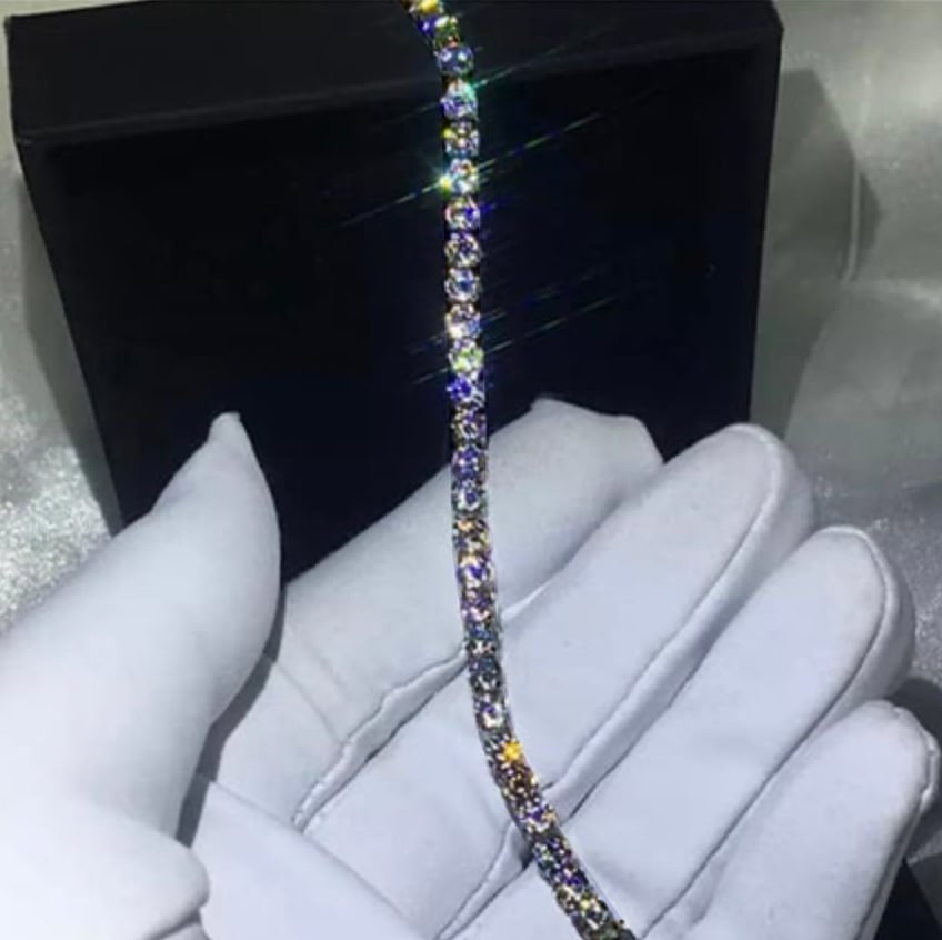 究極◇4mm 17.5cm モアサナイト ブレスレット シルバー◇silver925