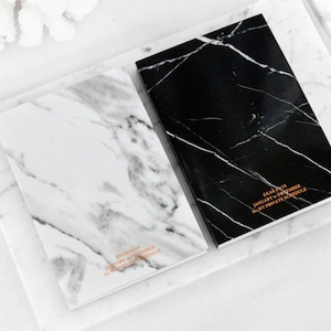 【black即発】marble diary 2colors / マーブル ダイアリー ブラック 万年 手帳 大理石 日記帳 韓国雑貨