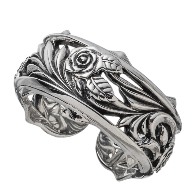 ローズカフリング　AKR0060　Rose cuff ring　 シルバーアクセサリー  Silver jewelry