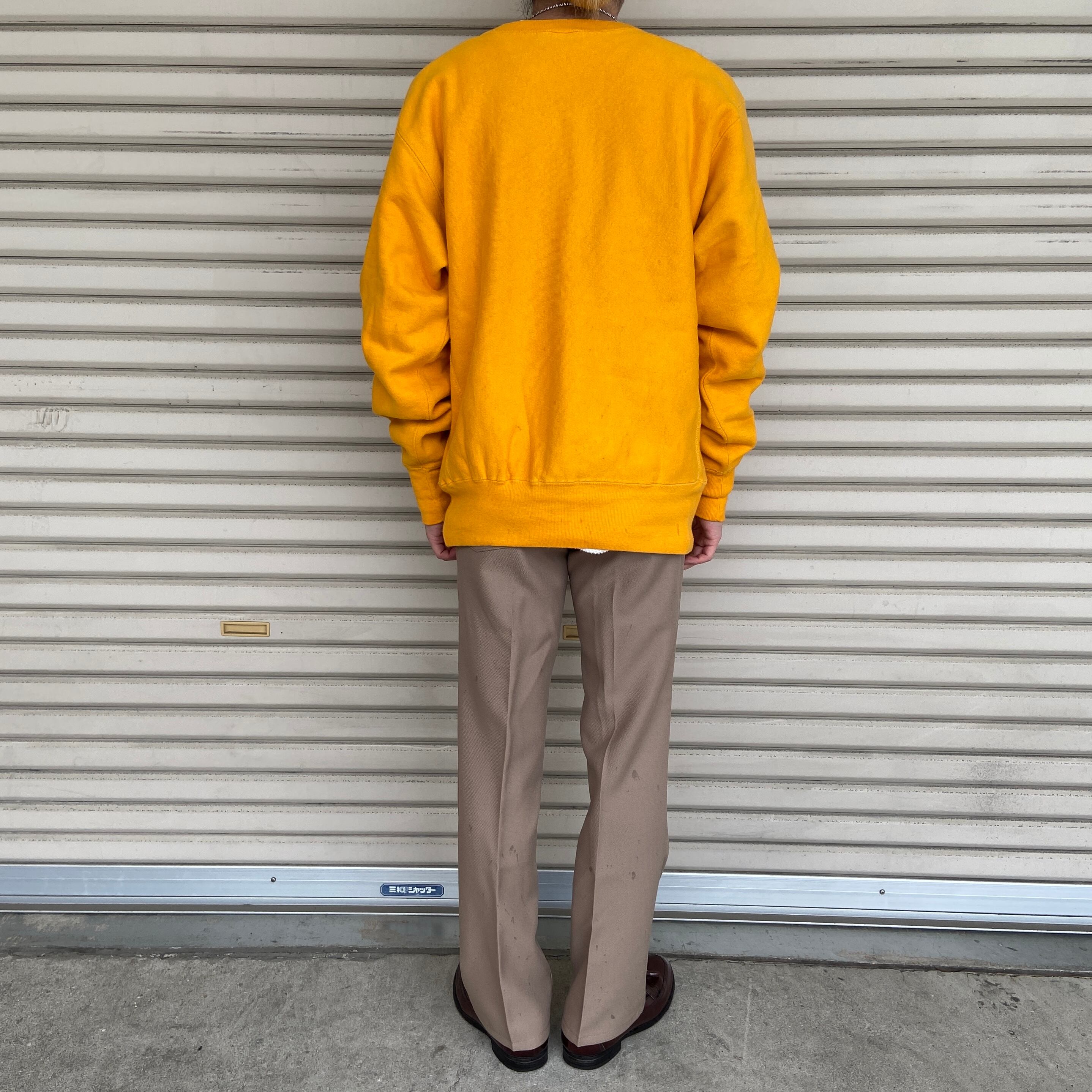 90s USA製 Champion リバースウィーブスウェット マスタード L 90s USA製 Champion リバースウィーブスウェット マスタード L