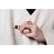 S925 MIXED RUTILE QUARTZ RING GOLD -SMALL-