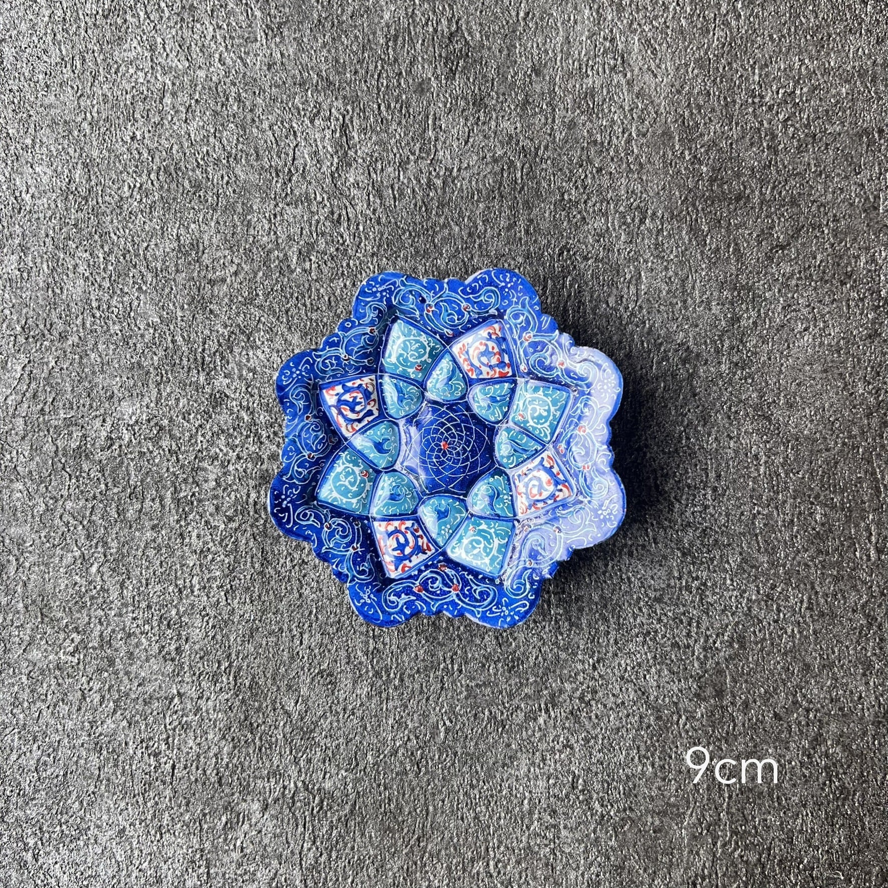 ペルシャの飾り皿（ミーナーカーリー）9cm アクセサリートレイ【MINA