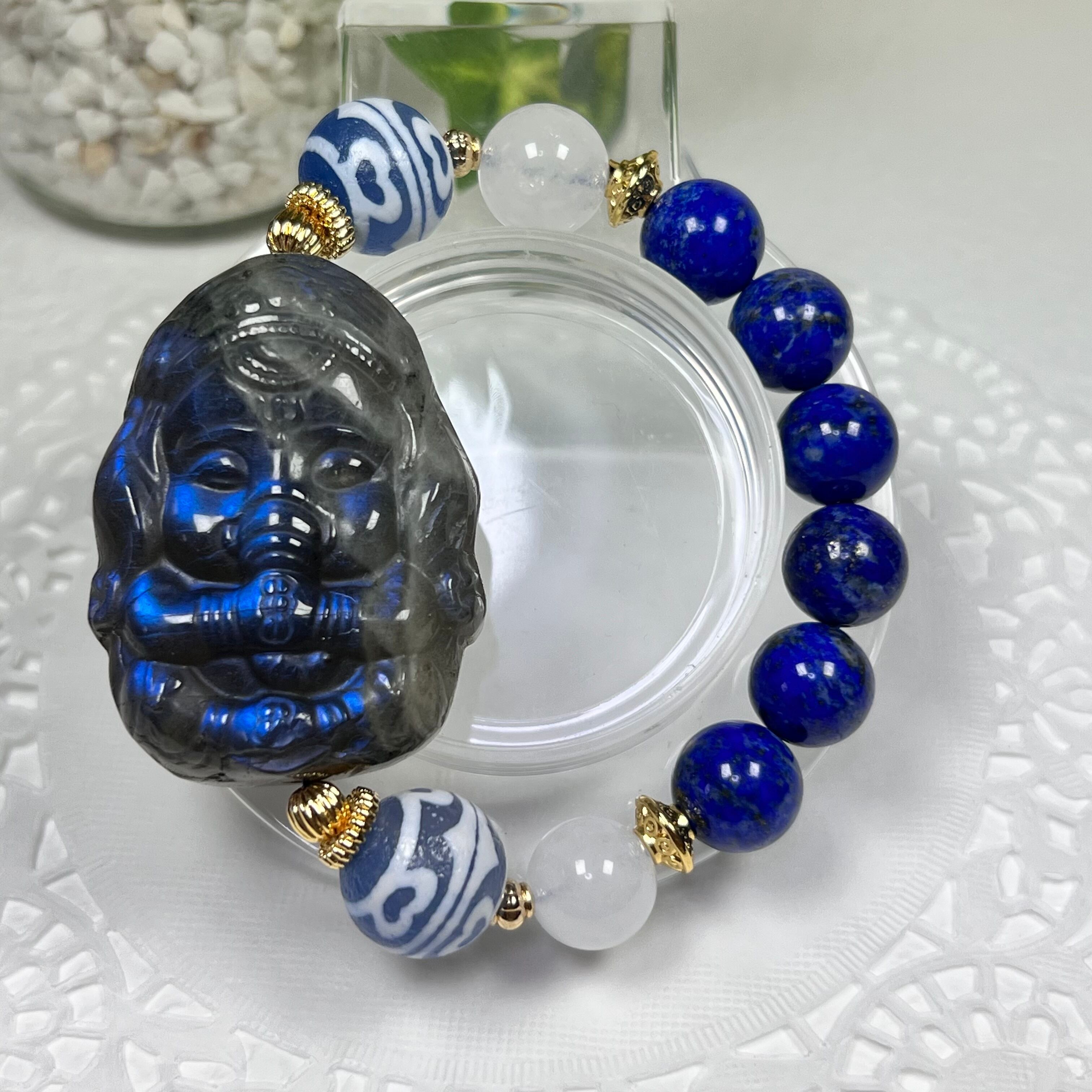 【ラブラドライト ガネーシャ ブレスレット】❤︎送料無料❤︎天然石 パワーストーン