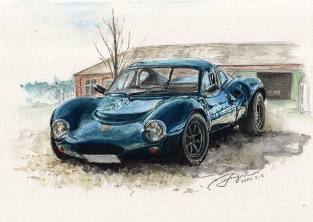 高画質水彩イラストデータ(GINETTA G12) | PETROLHEAD STUDIO