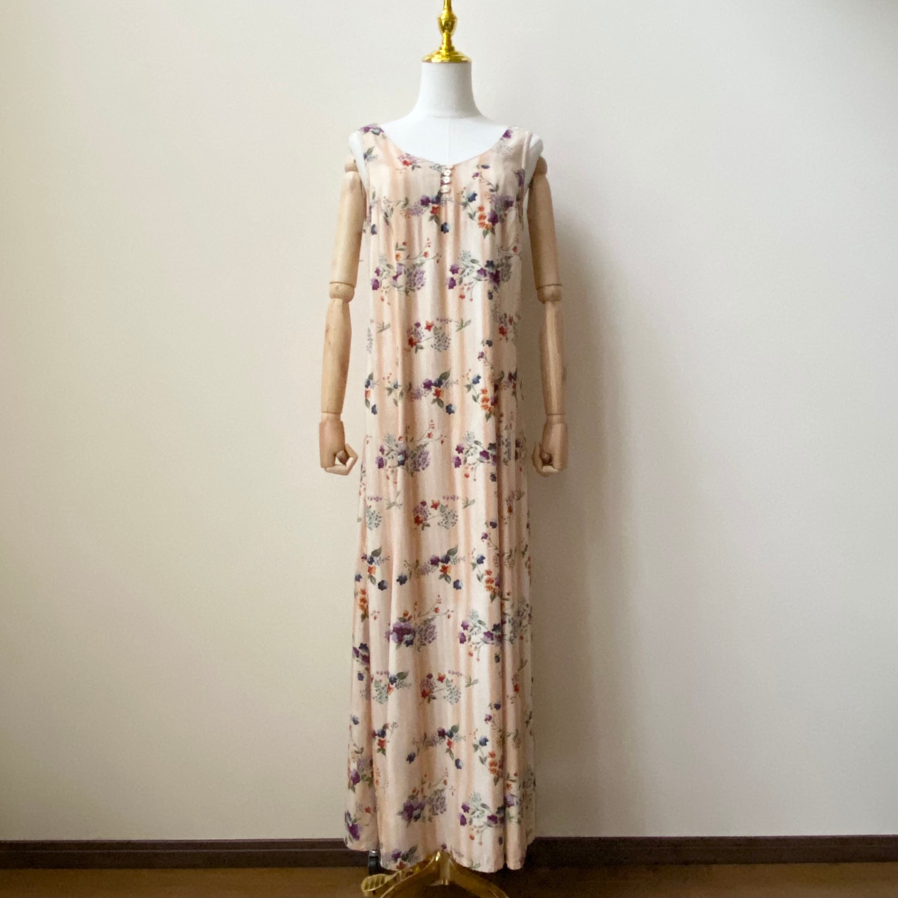 レディース 80 90年代 マキシワンピース フラワープリント アメリカ古着 レーヨン 日本l L616 Roger S Ladies ロジャース レディース
