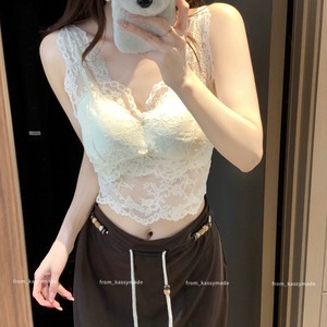 3色／カップ付きレースショートキャミ ・76863