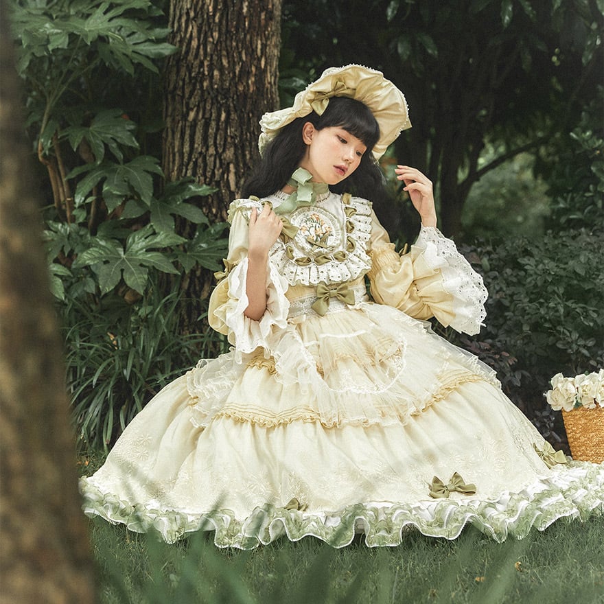 予約商品 スイートロリィタ フラワーハット 帽子  花柄 刺繍 フリル 姫袖 控えめ