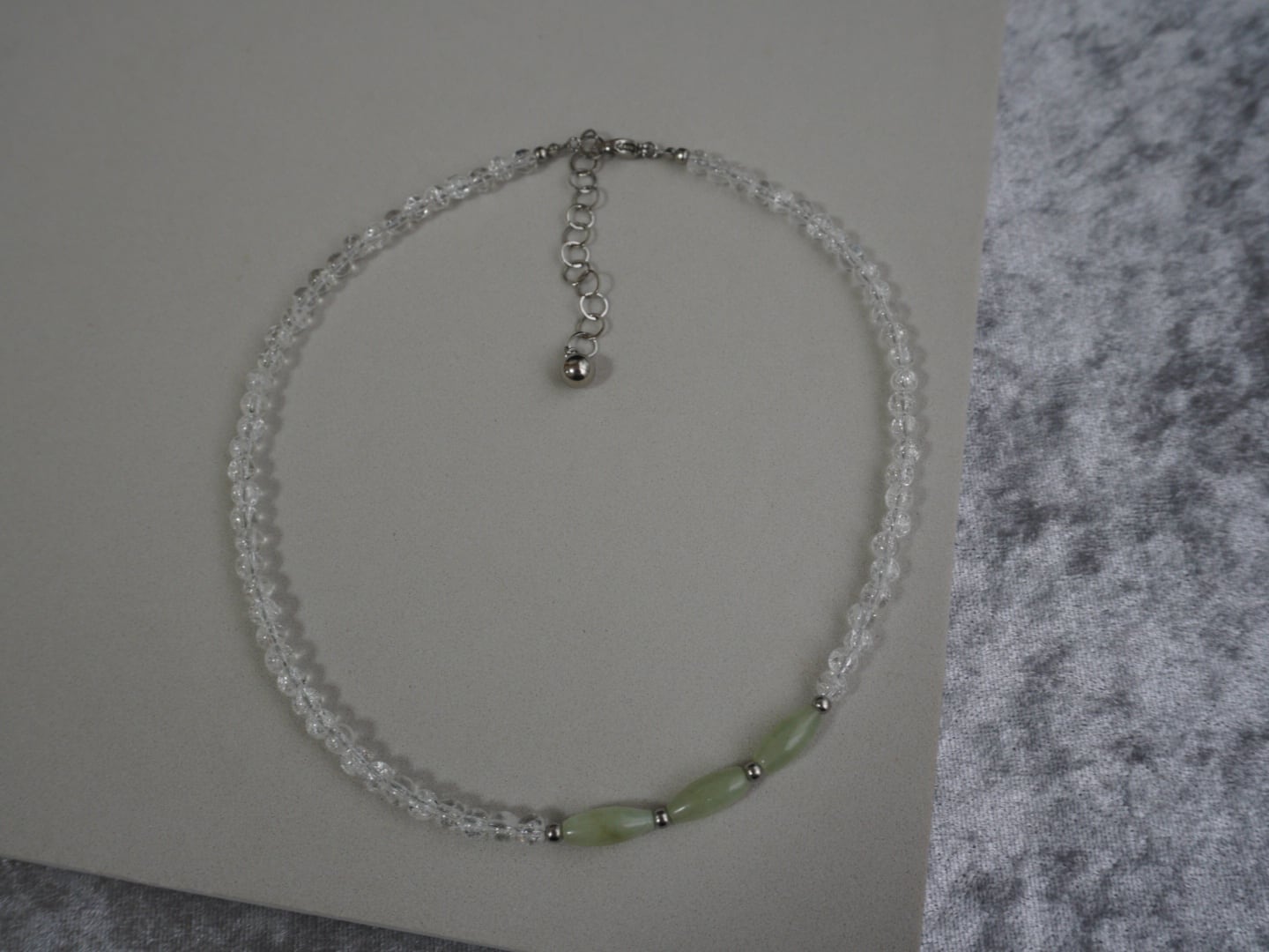 【 WAVE 】crackquartz× newjade necklace