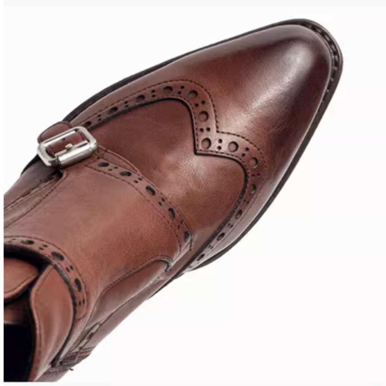 ウイングチップ サイドジップ ショートブーツ  00076・画像5