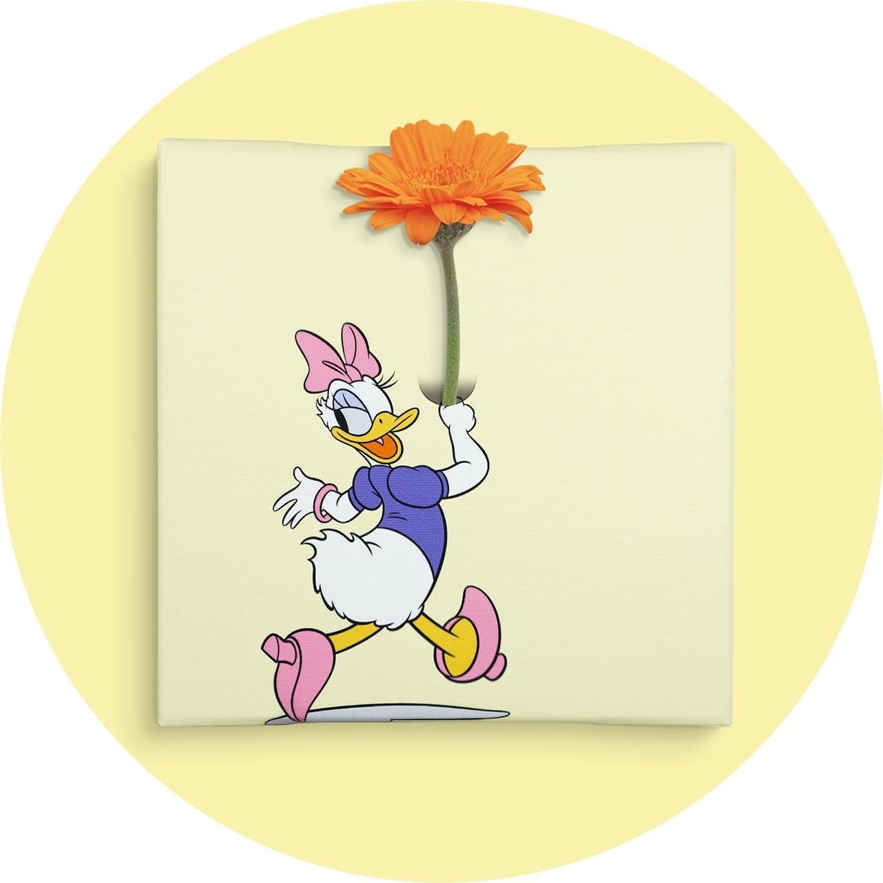 ディズニー アートパネル デイジー デイジーダック 一輪挿し IKE-DSNY