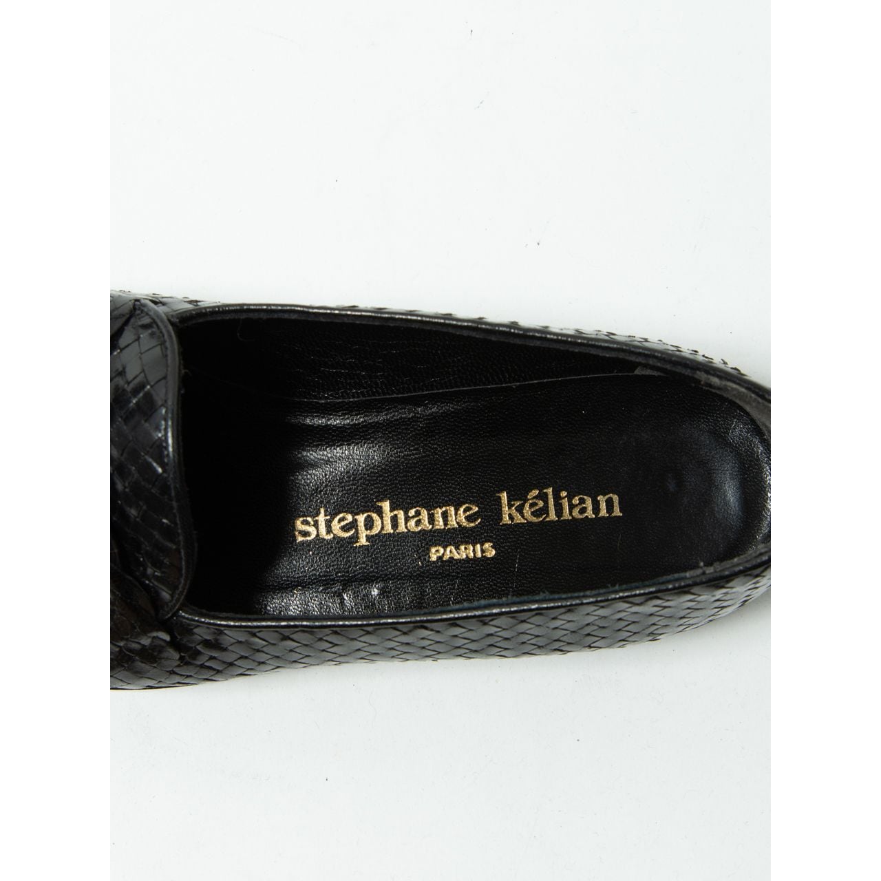 【stephane kelian】Made in France Intrecciato leather loafer 4 1/2（ステファン ケリアン フランス製イントレチャート レザー ローファー 23.5cm相当）10d