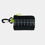 vibram card case (black×clear) with yellow glowing zip