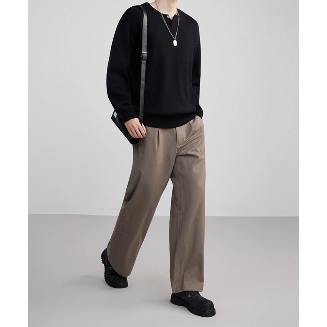 ヘンリーネック プルオーバーニット af0342