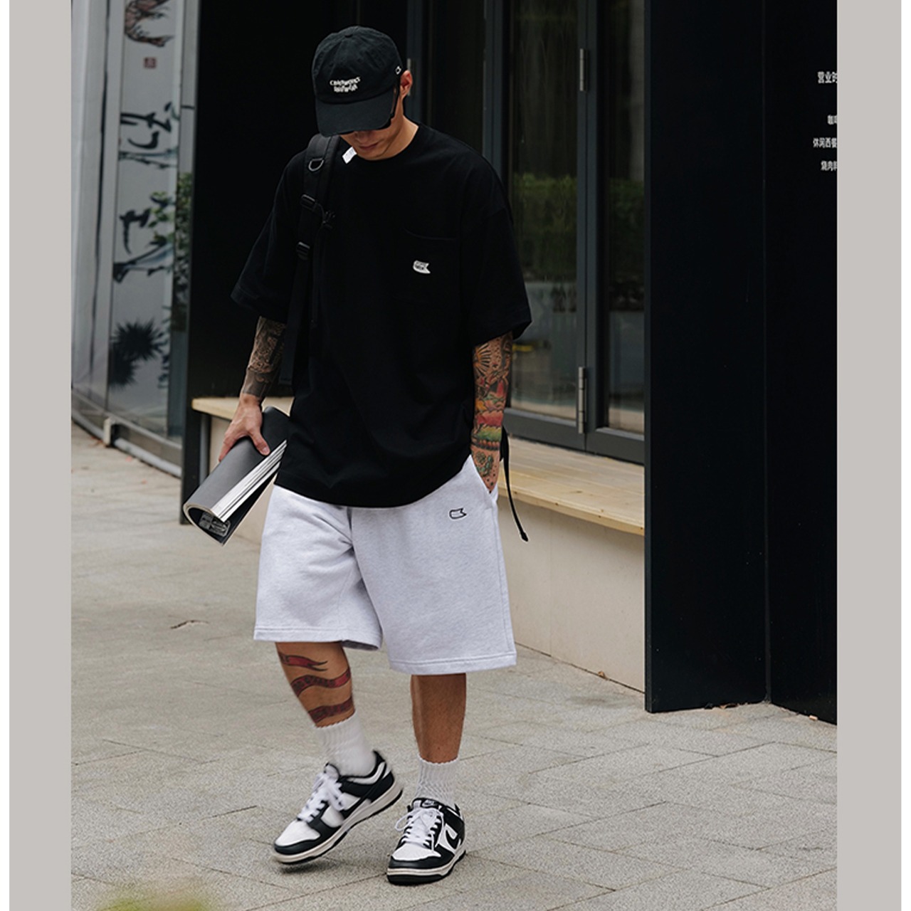 Utility pocket oversized t-shirt 0587 - 8