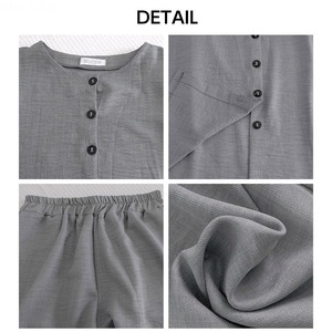 ジレ ショートパンツ セットアップ レディース 夏 ノースリーブ ベスト リネン風 シングルボタン ゆったり ワイド パンツ 体型カバー 韓国風 モード 大人 カジュアル きれいめ 着回し [LS-CGX010]