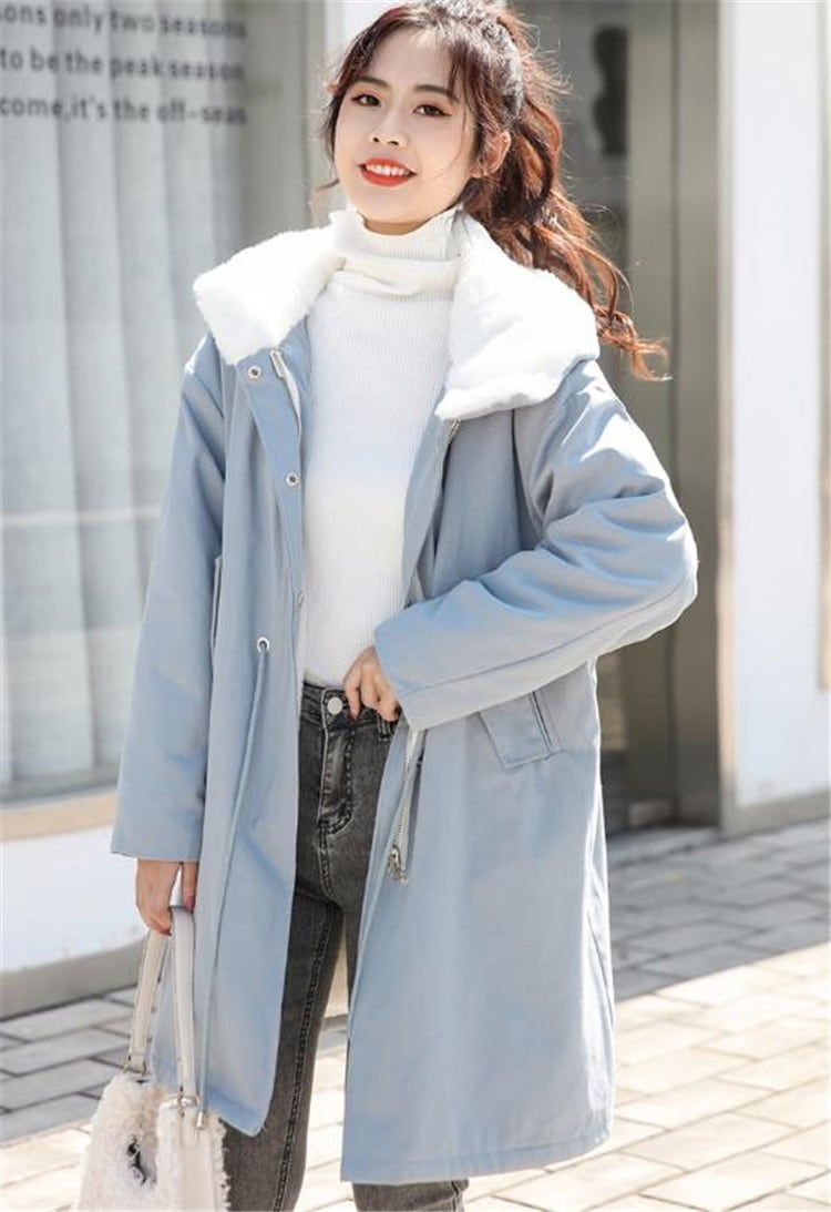 【冬季新品 】早い者勝ち ロング ウサギの毛皮 暖かい 厚手 コート 学生 フード付き 気高い