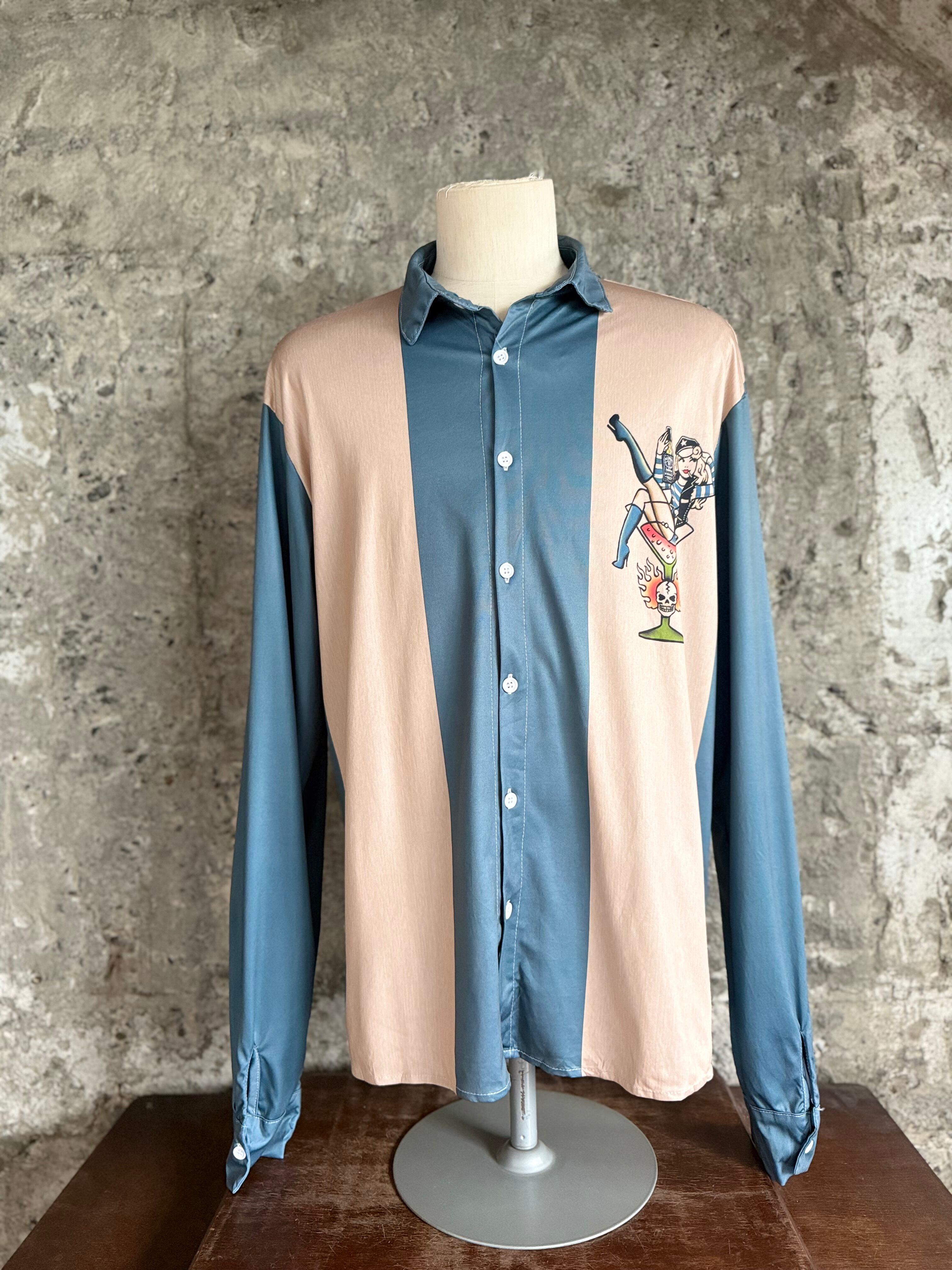 美品 エンフォルド ロングカラーシャツ 再構築 ストライプ ブルー 洗える 綿 f8d0e736f108440def2bb3d51b5980