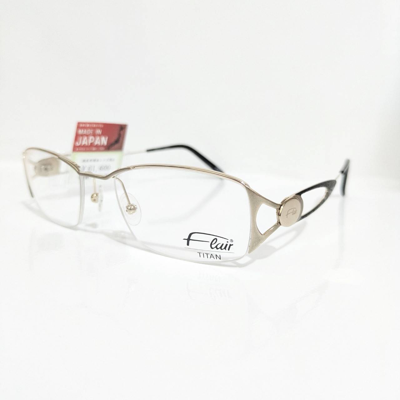 【Flair】スクエアナイロールフレーム ゴールド