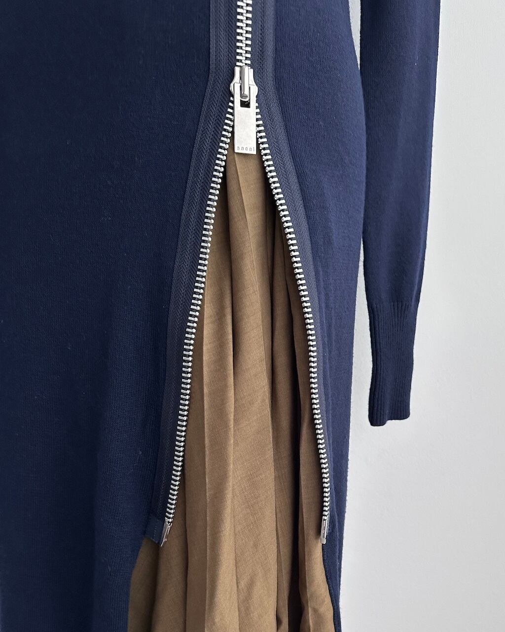 sacai SUITING MIX LAYERED KNIT DRESS | dear closet