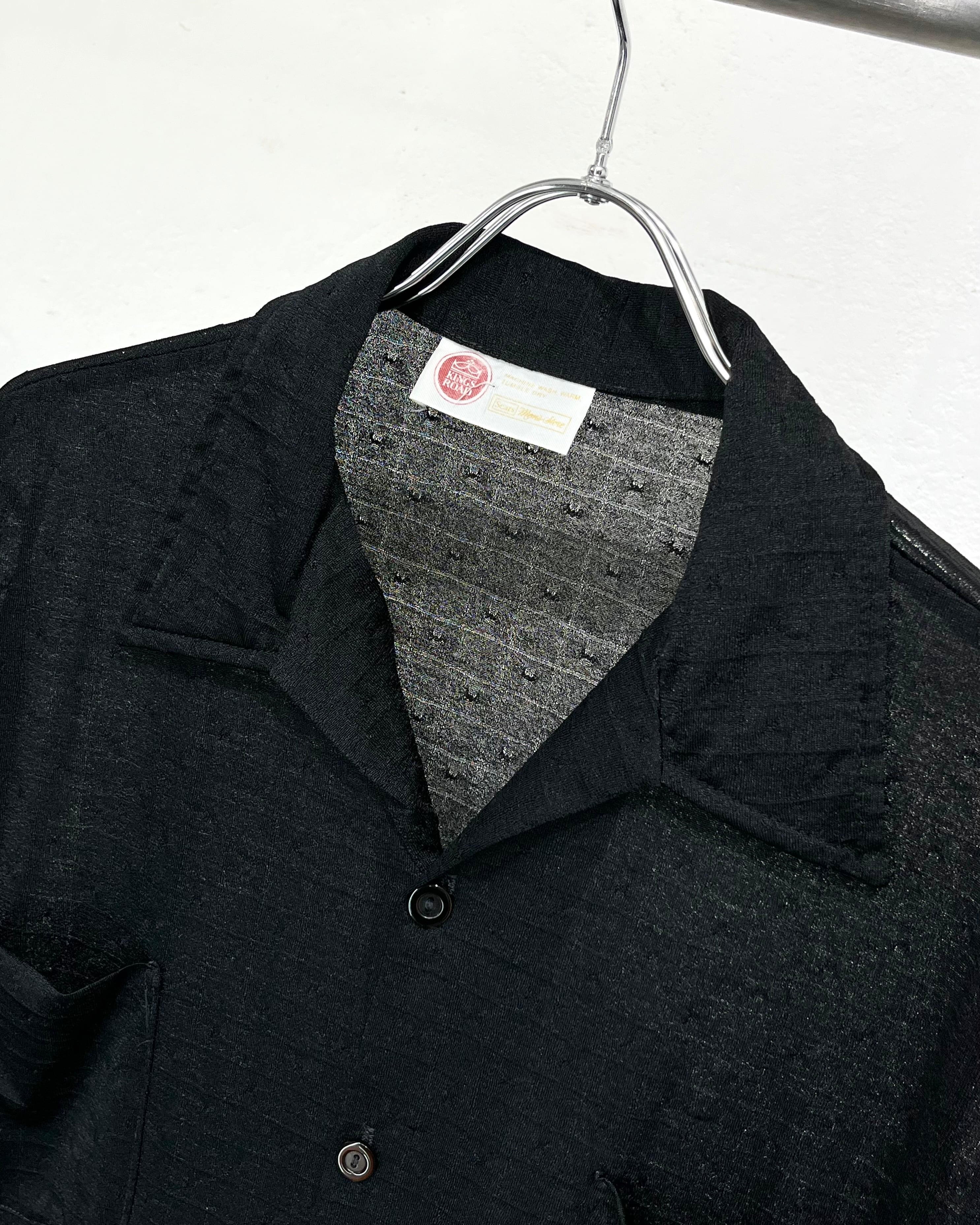 70s KINGS ROAD(Sears) Poly Knit S/S Sheer Shirt