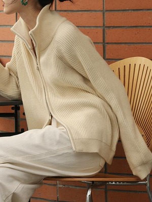 Zip up knit cardigan（ジップアップニットカーディガン）c-103